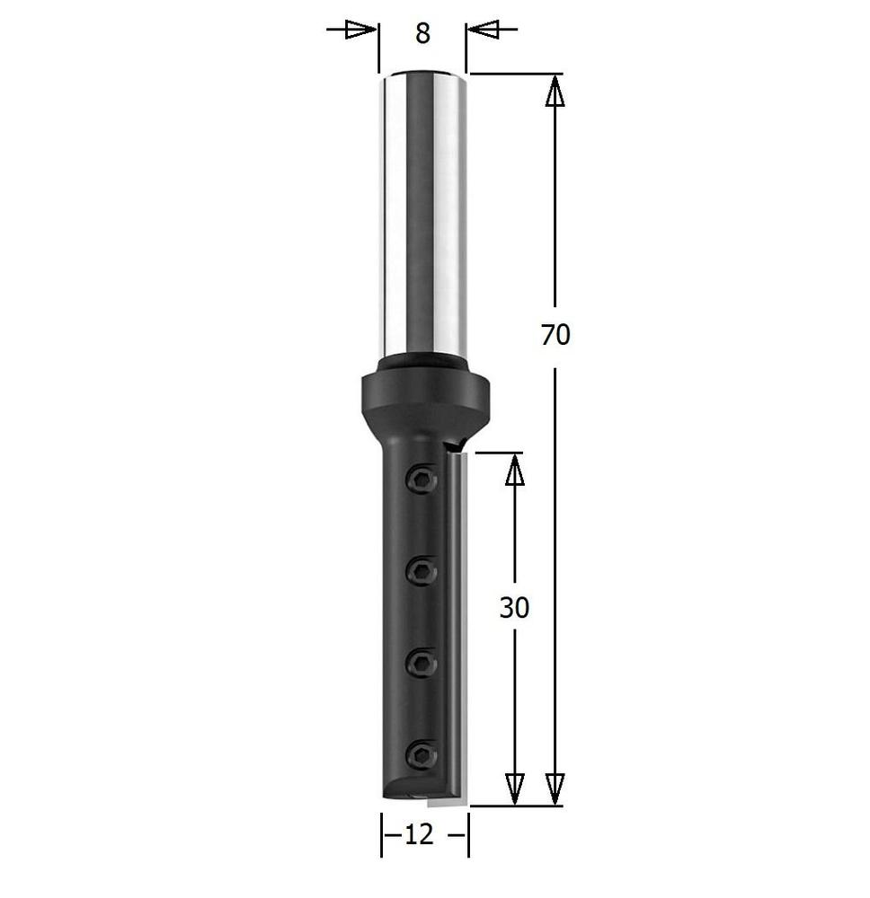 IGM Žiletková fréza drážkovací D12x30x70 s=8