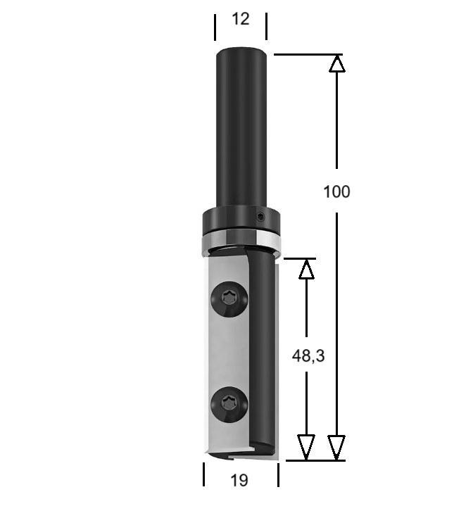 IGM Žiletková fréza s ložiskem D19x48,3x100 s=12 F045-19521