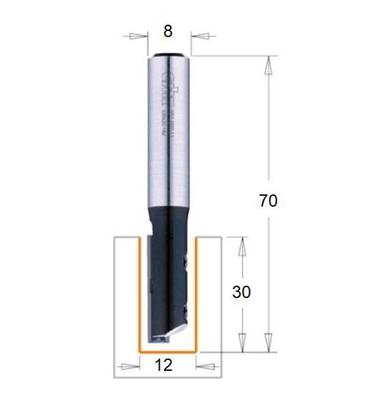 CMT Žiletková fréza drážkovací D12x30x70 s=8