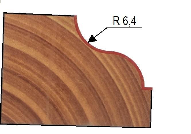 FREUD Stopková fréza profilová R6,4 D38,1x16,2 s=8 38-20408P