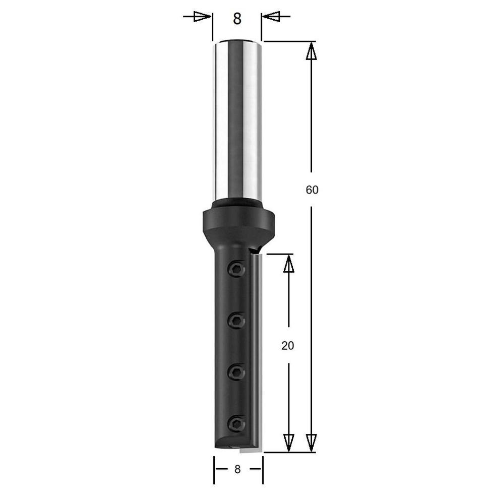 IGM Žiletková fréza drážkovací D8x20x60 s=8 F041-08081